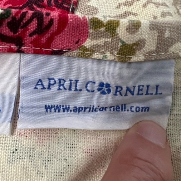 April Cornell MERRY Antique Floral Apron Cotton Canvas Christmas Holidays OS - Picture 9 of 13